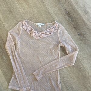 Sheer polka dot lace top